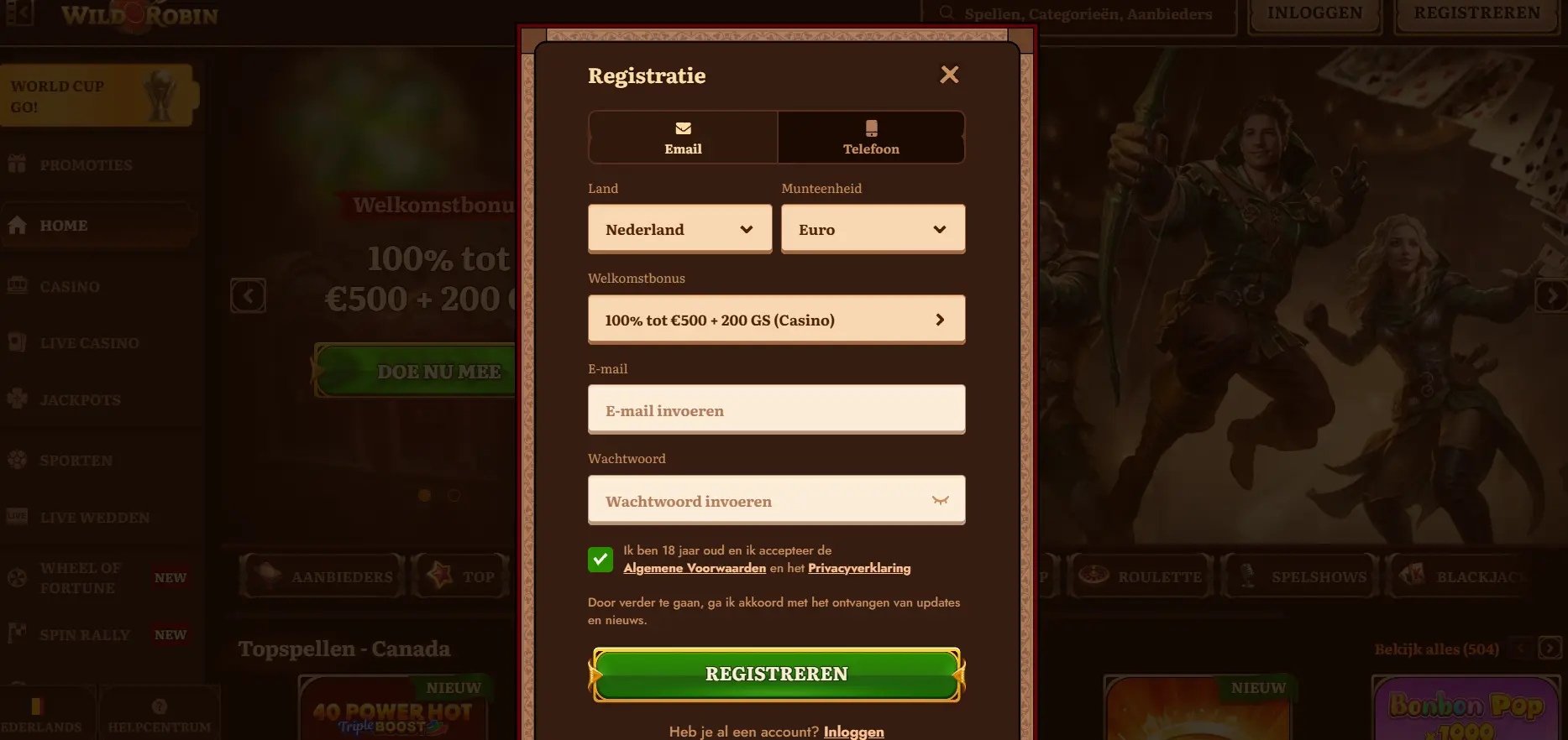 WildRobin Casino – Speel slots en live casino met echt geld image 2