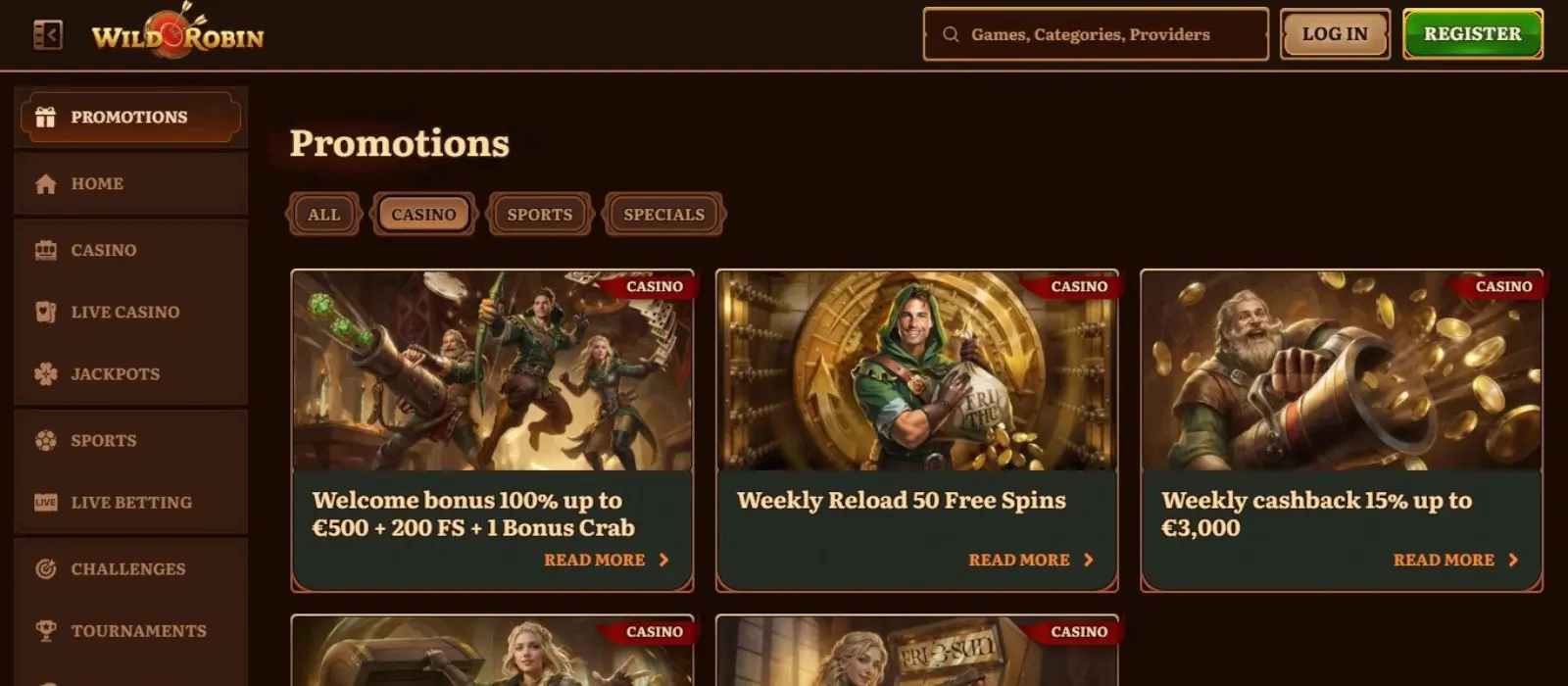 WildRobin Casino – Speel slots en live casino met echt geld image 3